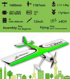 Dancing Wings Stick Sports 3D Airplane 1400mm Wingspan Balsa - ARF PNP